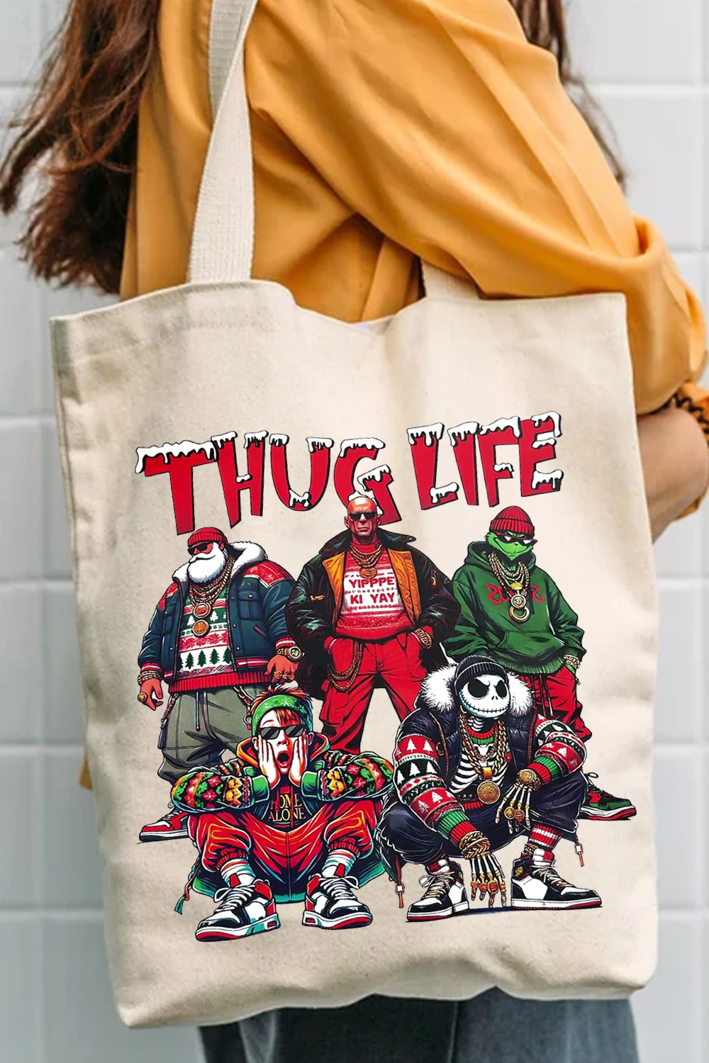 Christmas Personalized Print Tote Bag