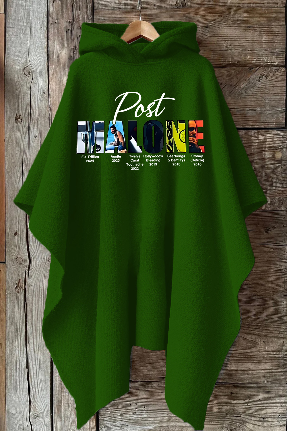 Retro post malone shirt vintage 90s Hooded Warm Shawl Cape