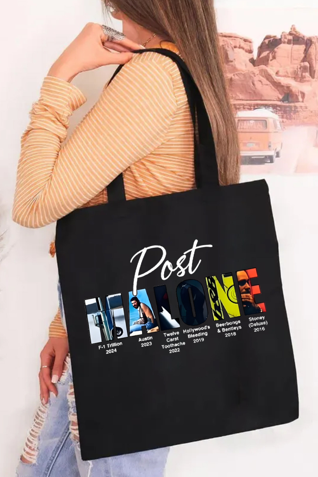 Retro post malone shirt vintage 90s Tote Bag