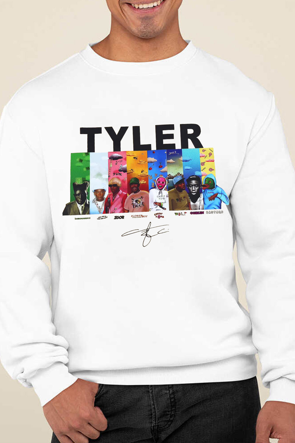 Tyler cartoon print crew neck sweatshirt