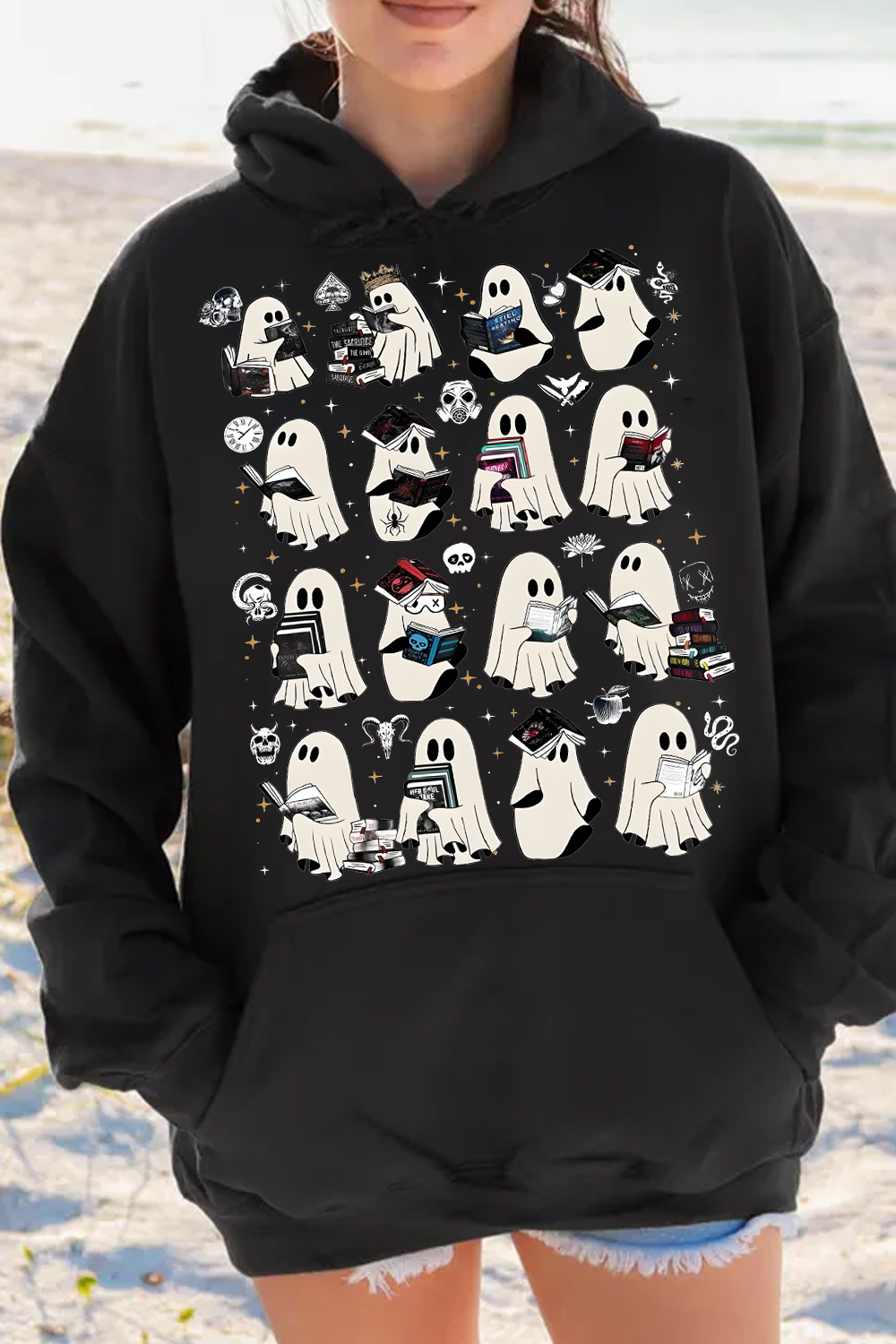 Ghost Reading Dark Romance Novels hoodies