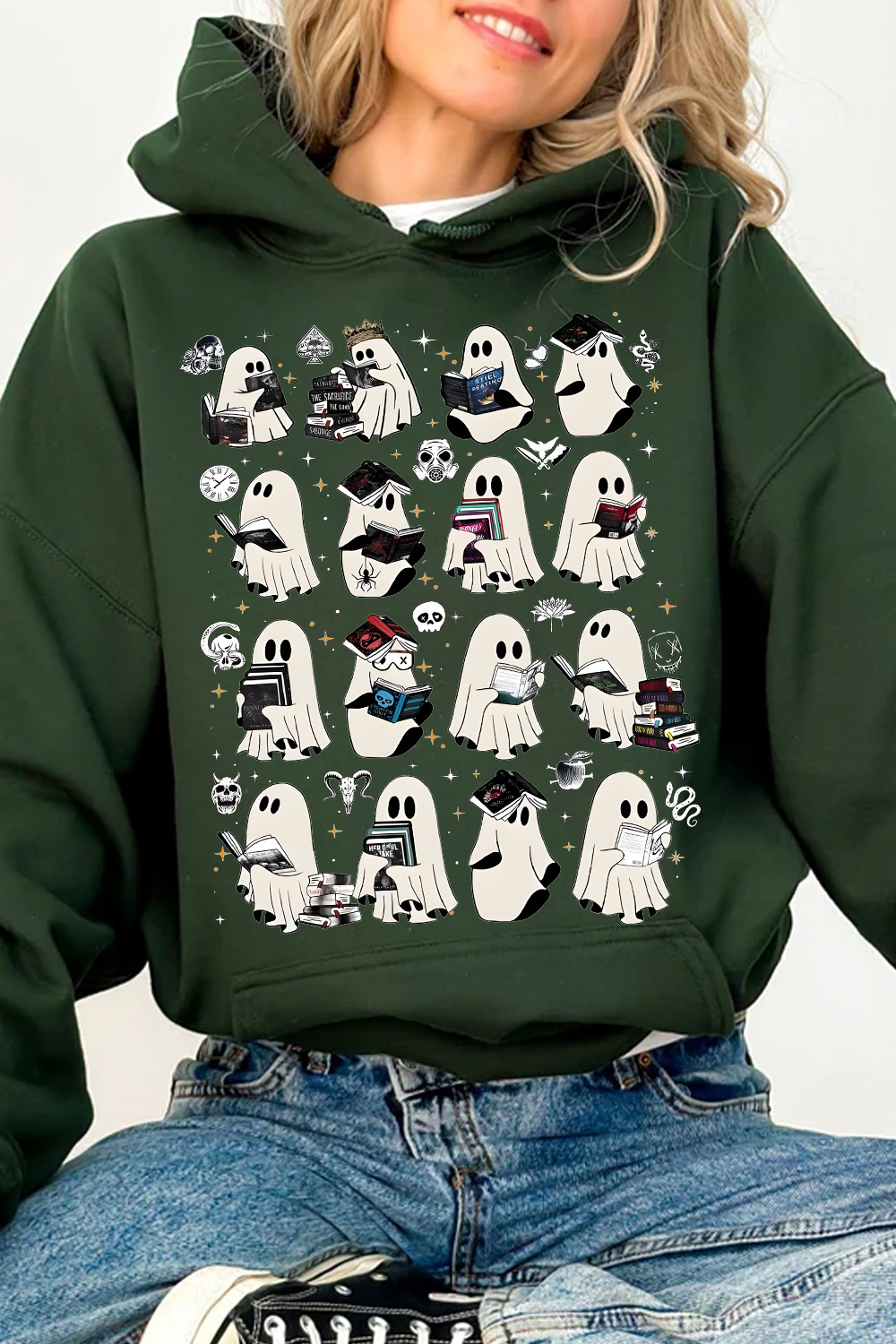 Ghost Reading Dark Romance Novels hoodies