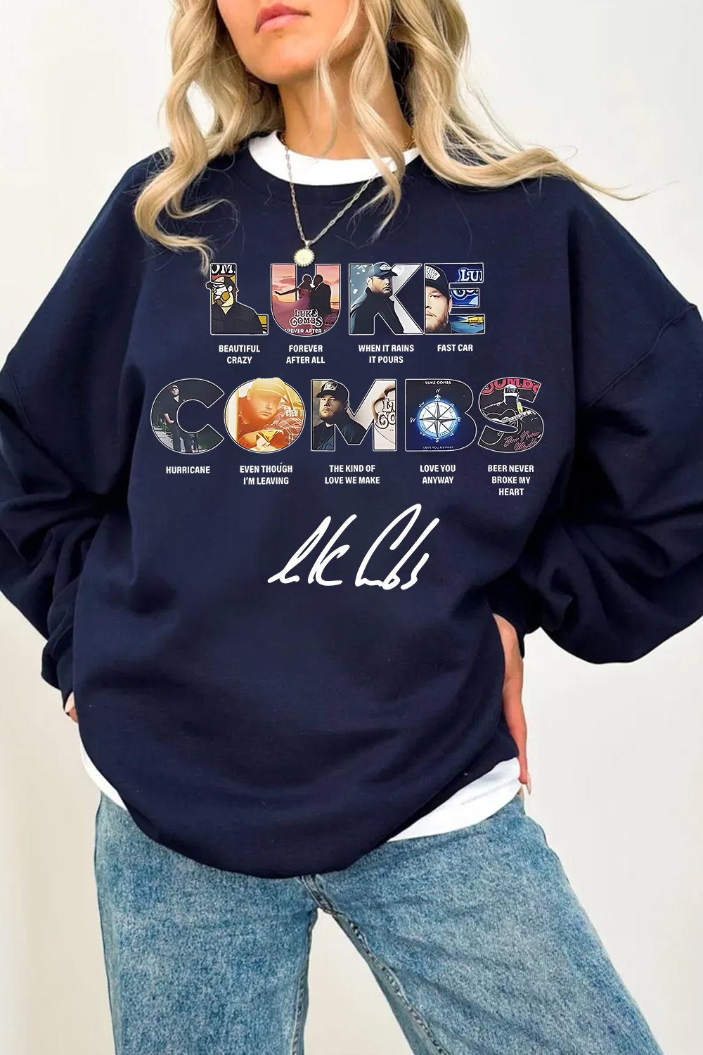Luke Combs Women Long-Sleeved Sweatshirt