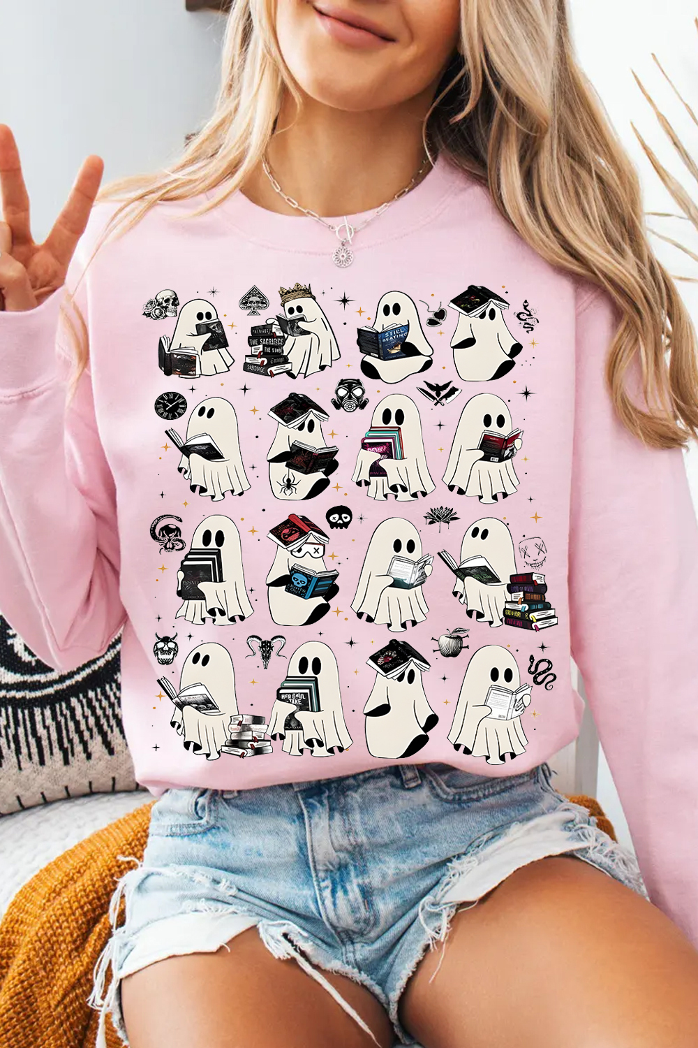 Ghost Reading Dark Romance Novels sweatshirts