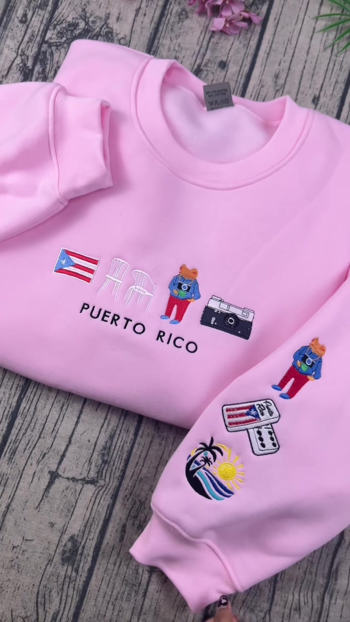 Obsessed 💓 Puertorico Embroidered Sweatshirt