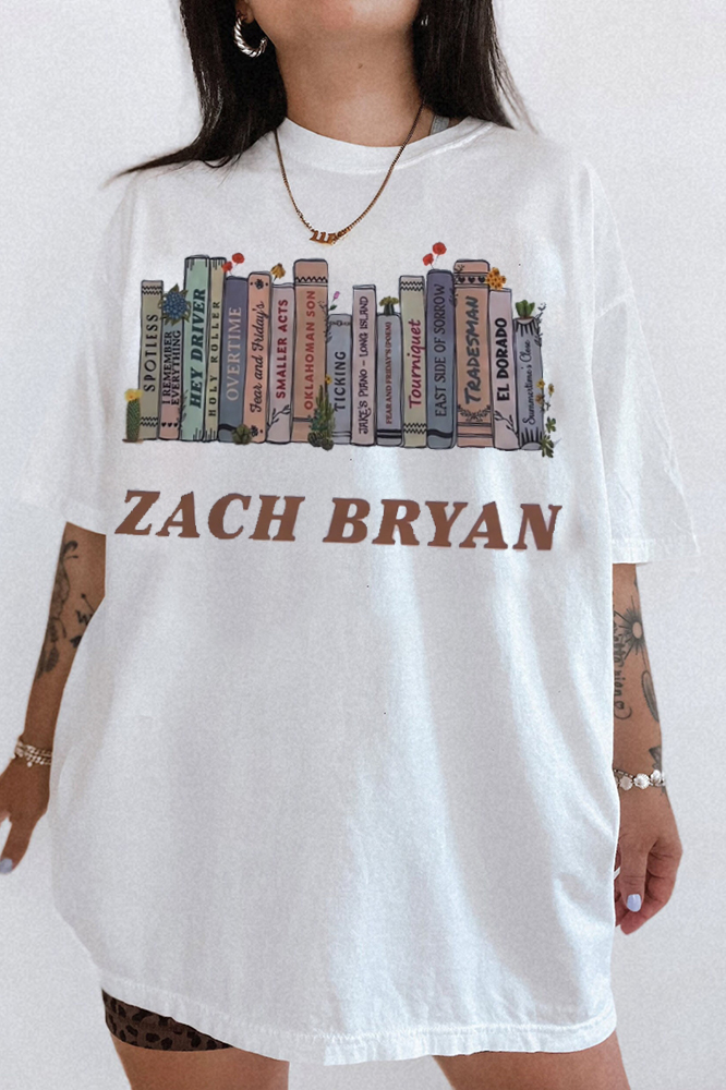 Zach Bryan Album Version Book Tee  For Women