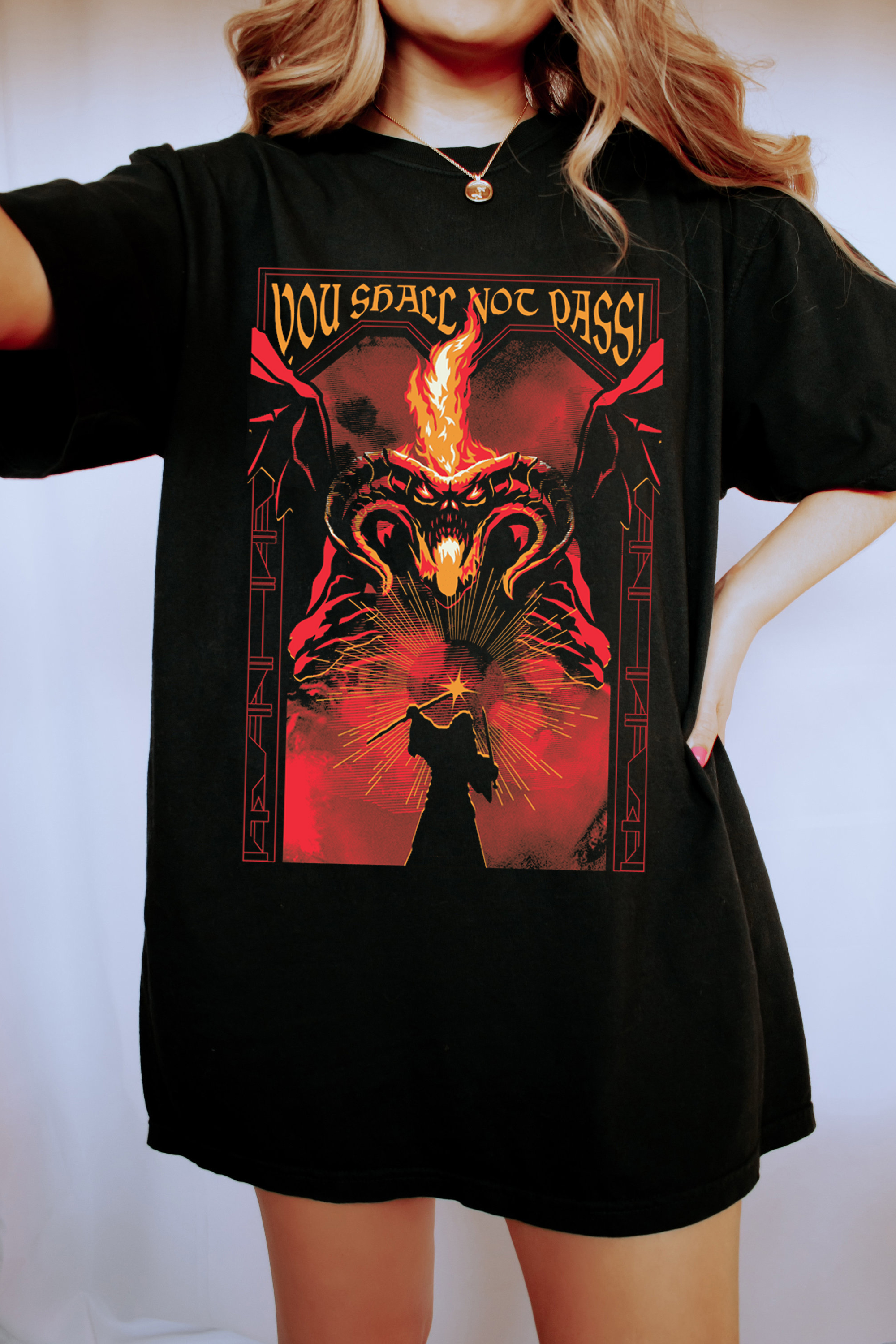 Fire and shadow clash LOTR Tee For Women
