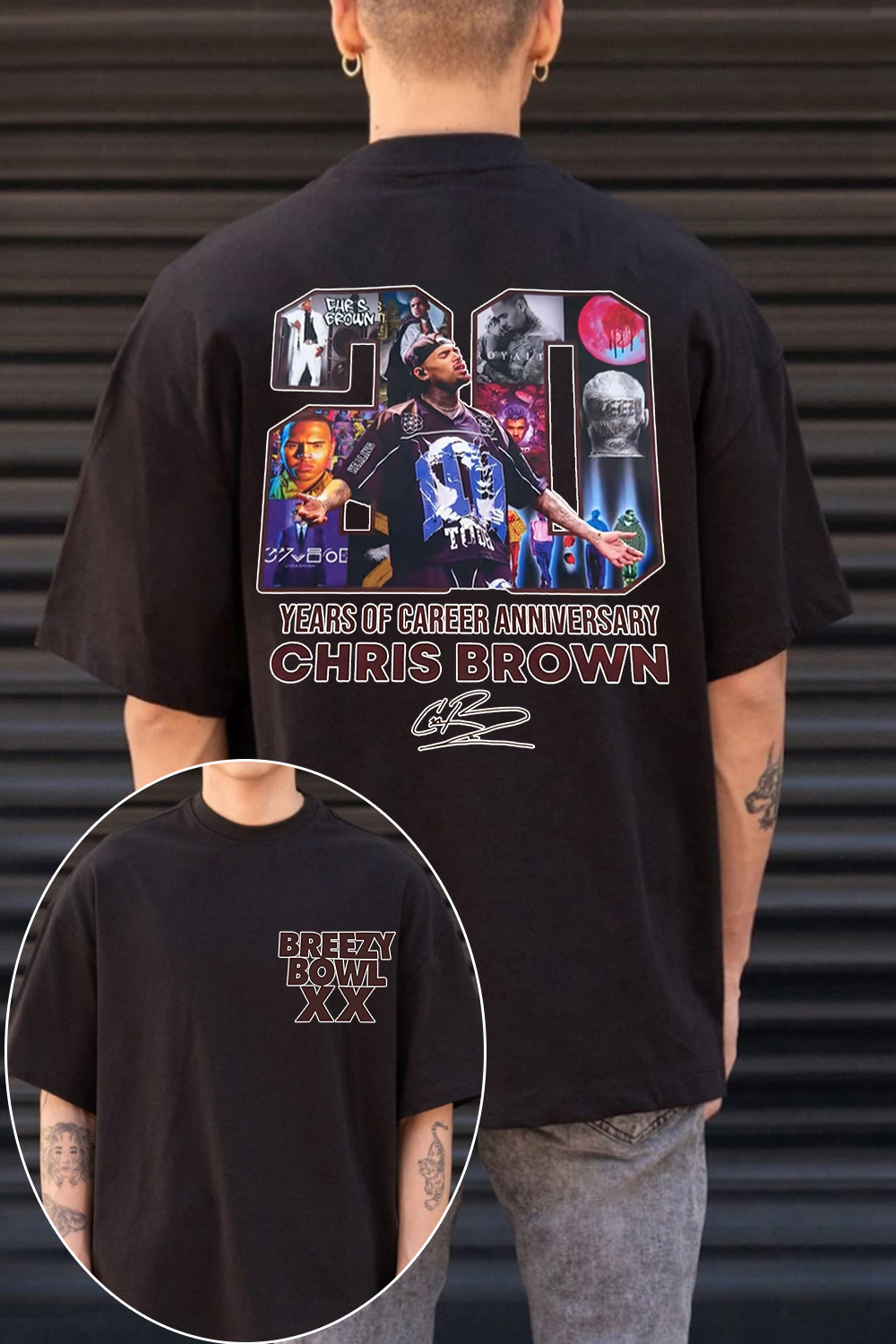 chrisbrown 2025 tour print t-shirt