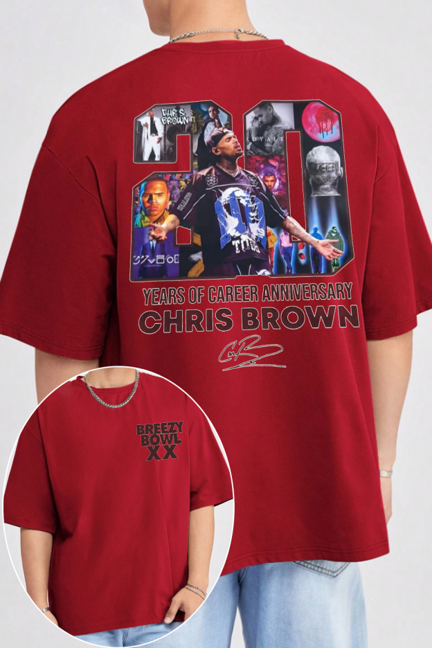 chrisbrown 2025 tour print t-shirt