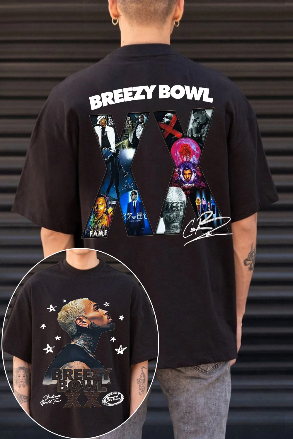 2 Sided Chris Brown Graphic Shirt For men