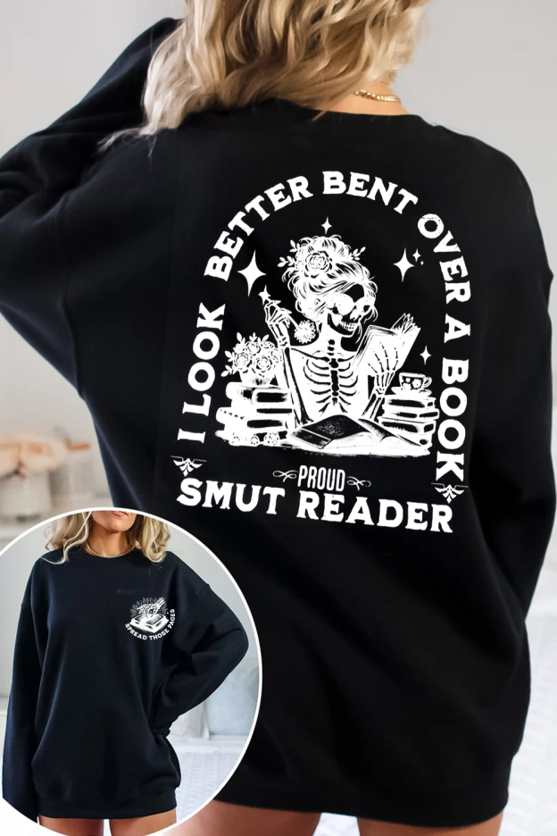 i look better bent over a book crew neck sweatshirt