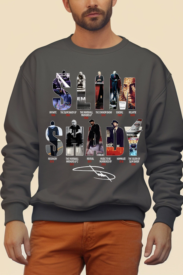 Eminem Men's Round Neck Long-Sleeved Sweatshirt With Star Letters Print