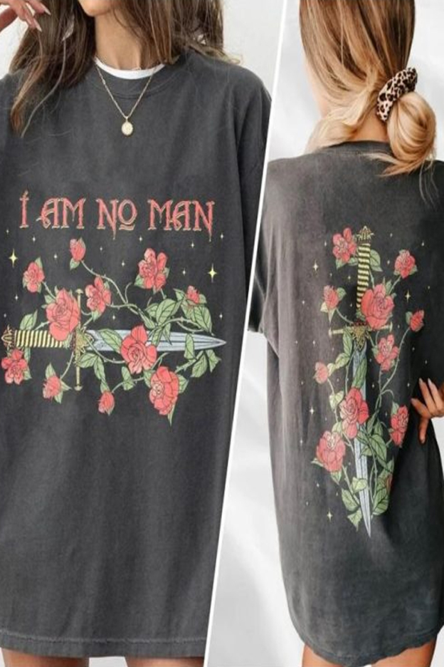 Retro LOTR I Am No Man 2 Sides Shirt