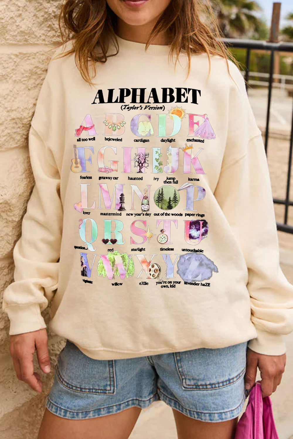 T S Swiftie Alphabet T- Sweatshirt