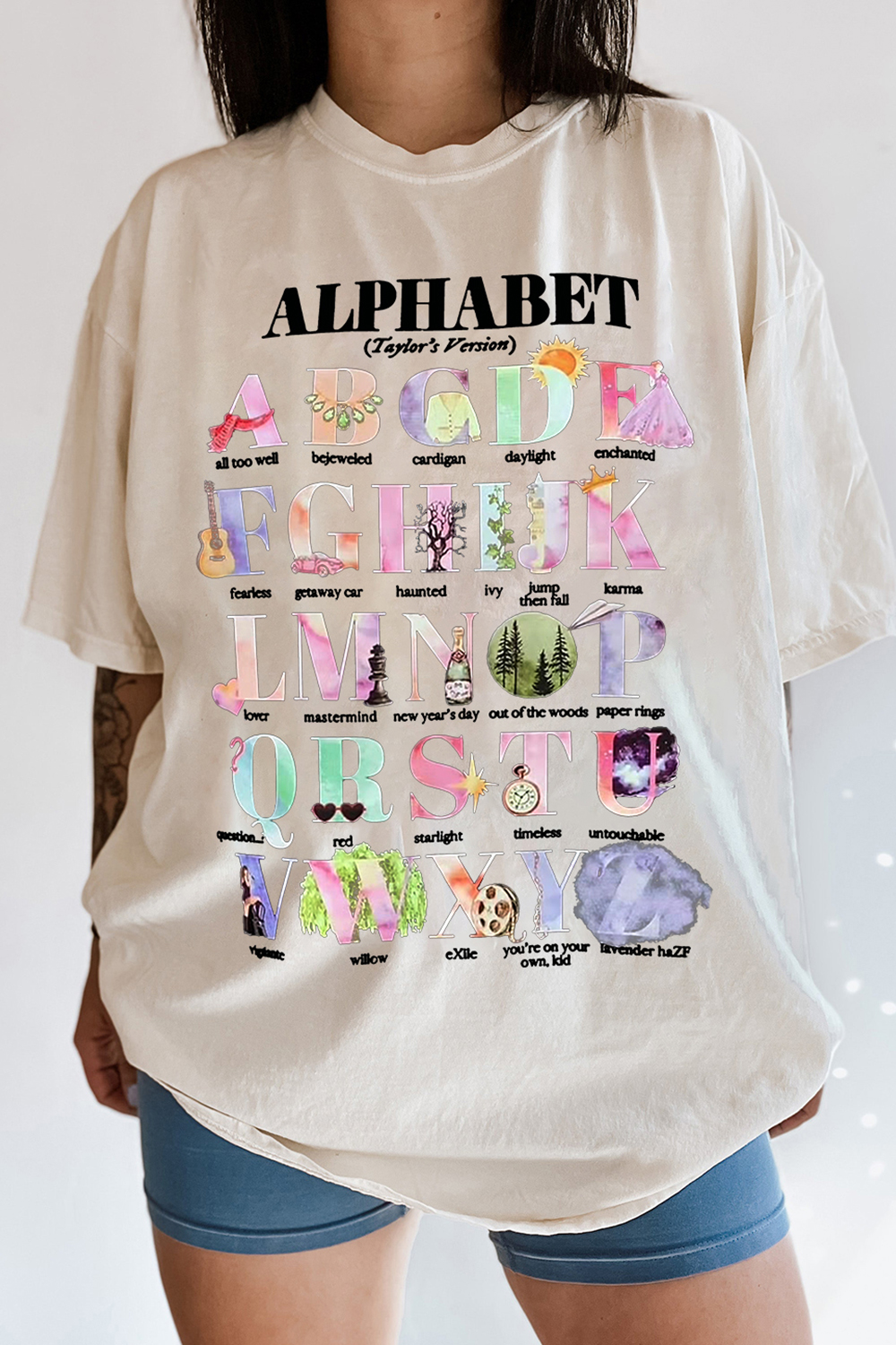 T S Swiftie Alphabet T-Shirt