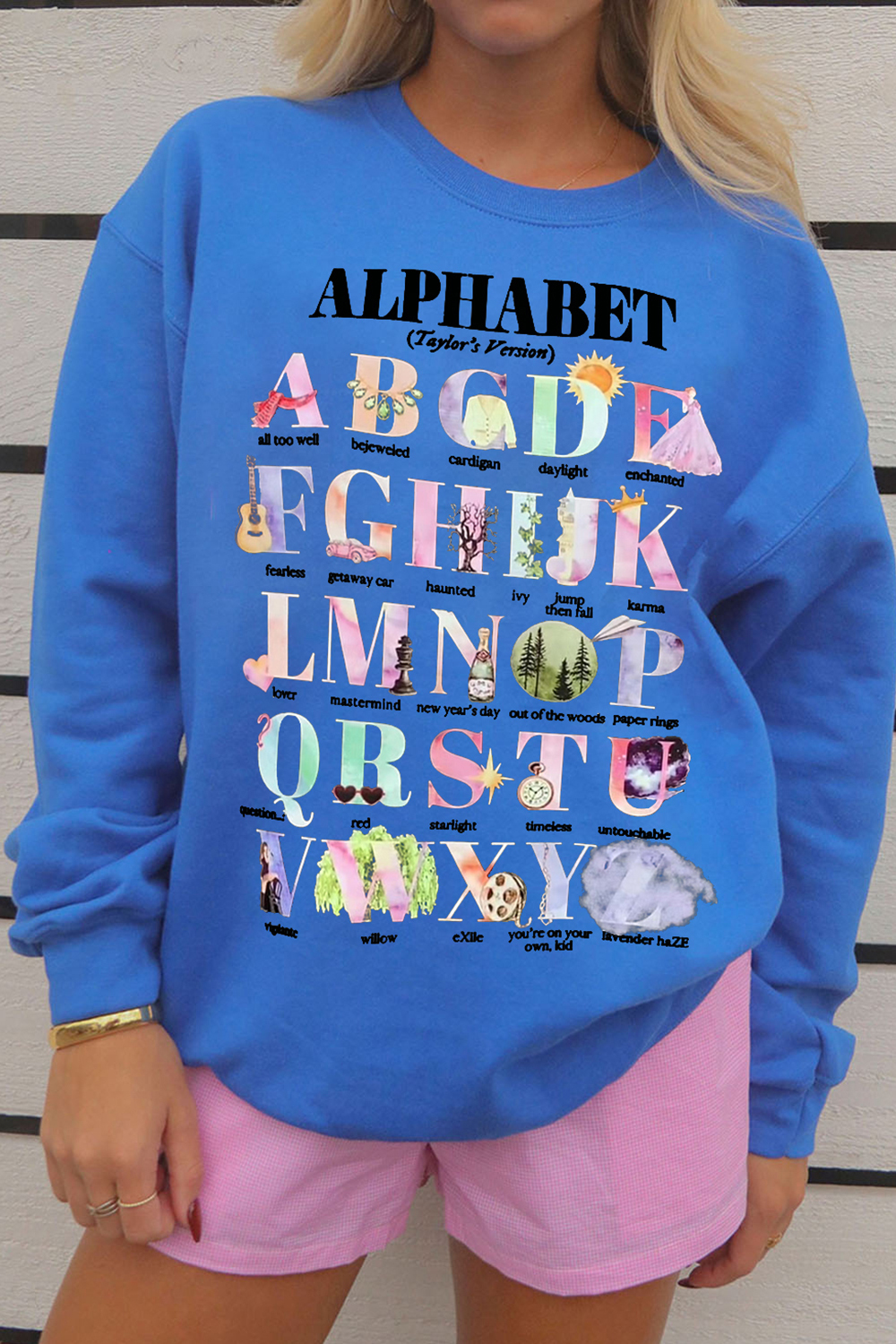 T S Swiftie Alphabet T- Sweatshirt