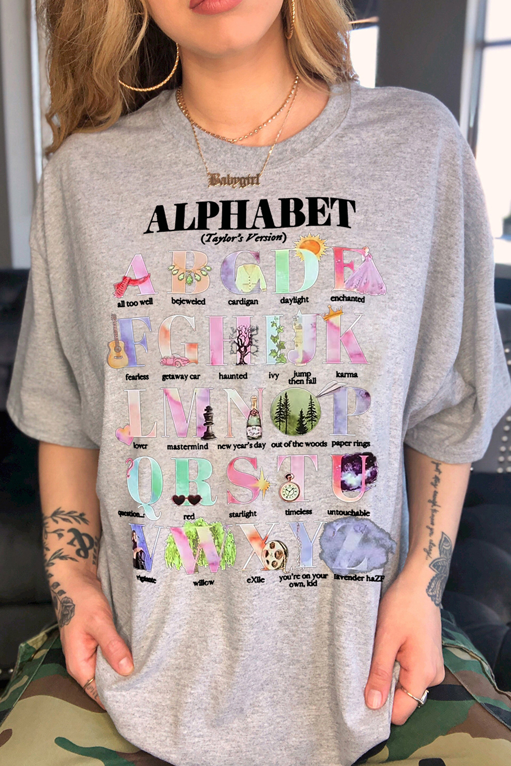 T S Swiftie Alphabet T-Shirt
