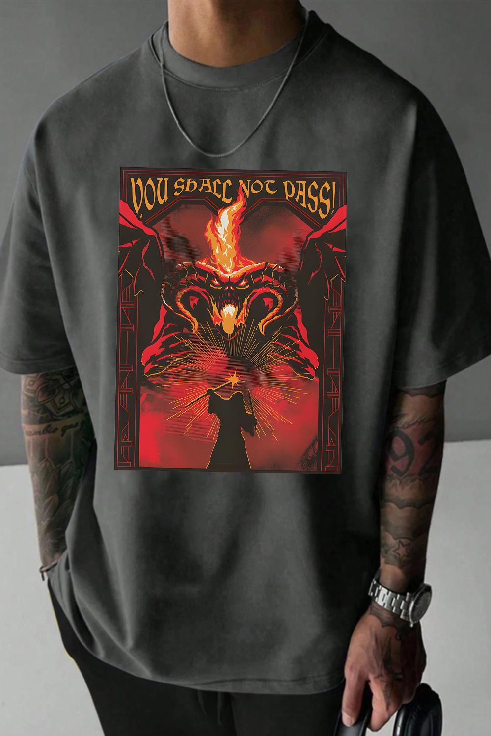 Fire and shadow clash LOTR Tee For men