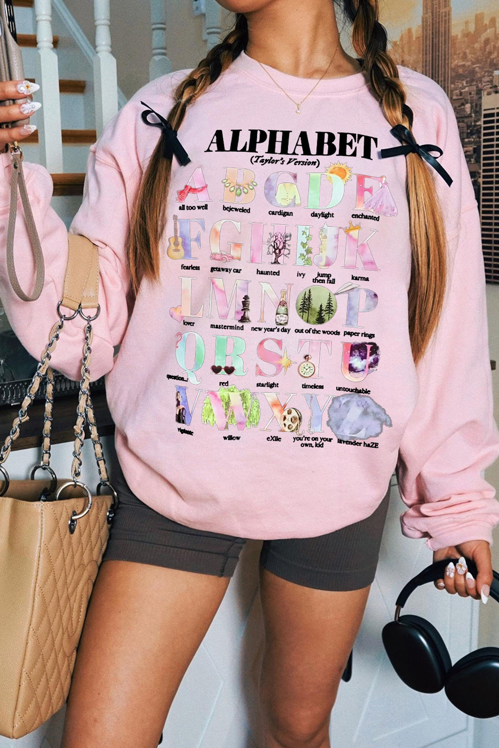 T S Swiftie Alphabet T- Sweatshirt