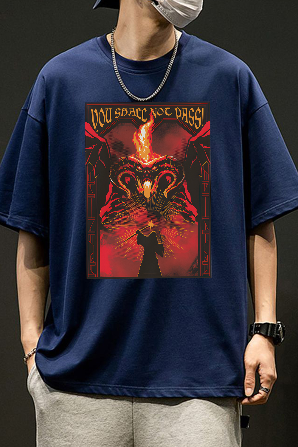 Fire and shadow clash LOTR Tee For men