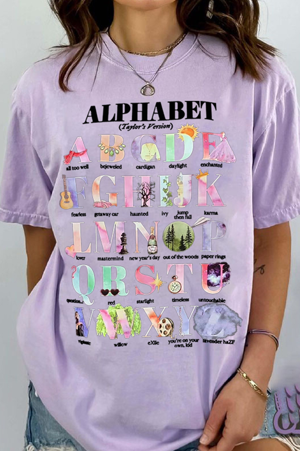 T S Swiftie Alphabet T-Shirt