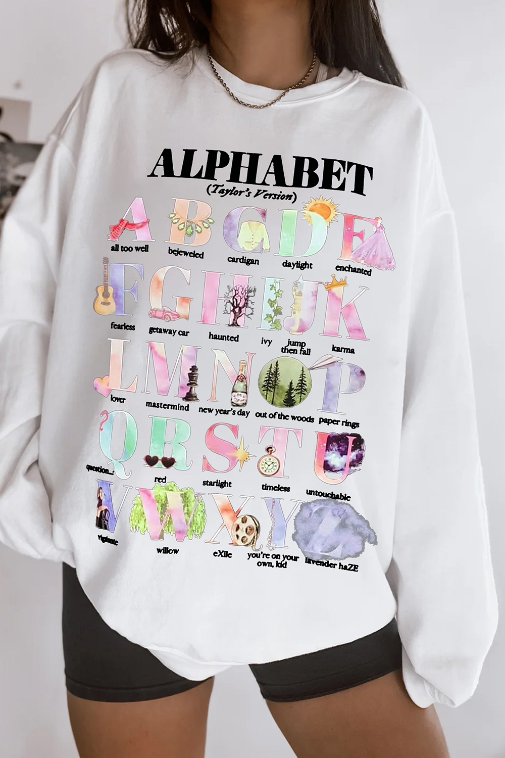 T S Swiftie Alphabet T- Sweatshirt