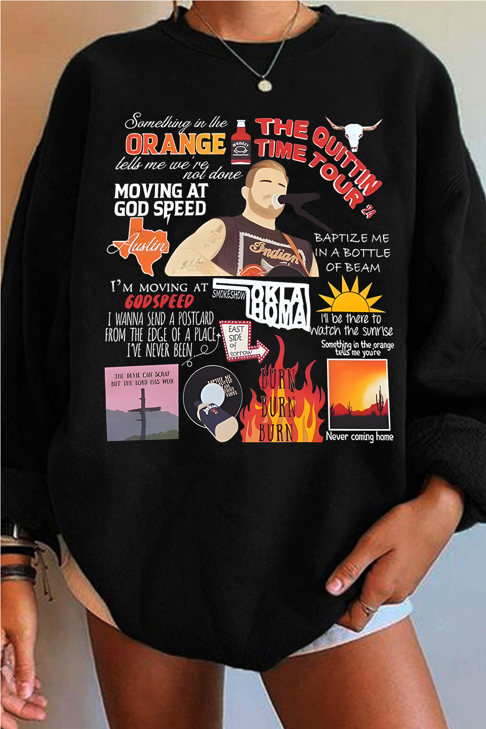 Zach Bryan Cartoon Personalized Print Women's Sweatshirt