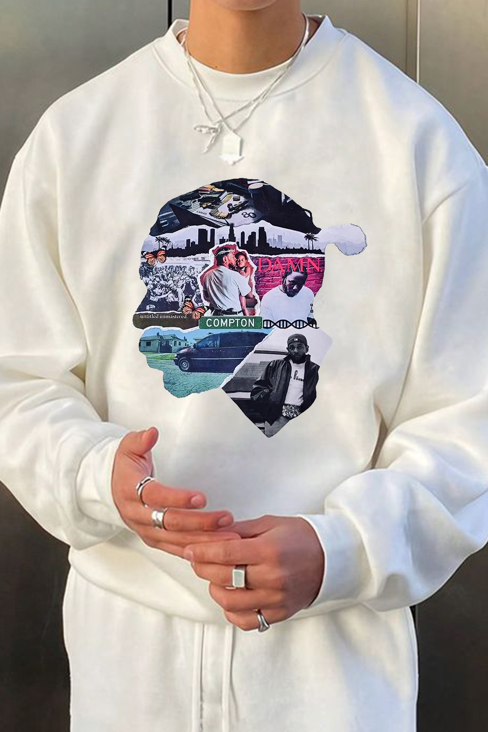 Personalized kendricklamar men's crew neck sweatshirt