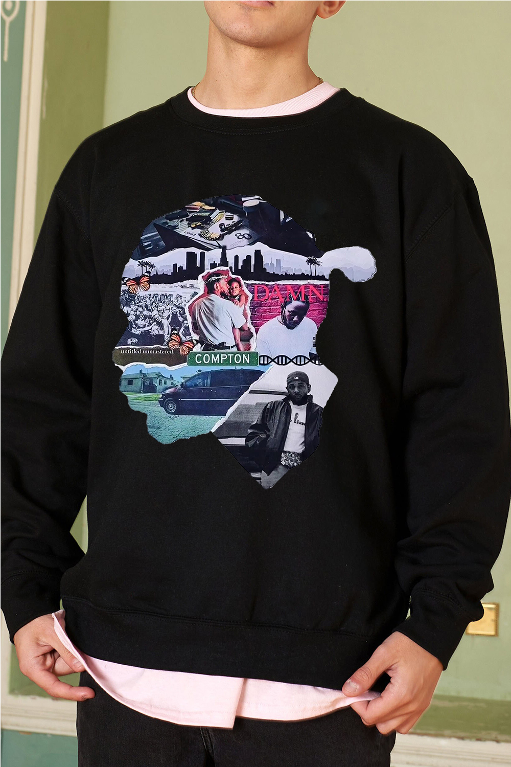 Personalized kendricklamar men's crew neck sweatshirt