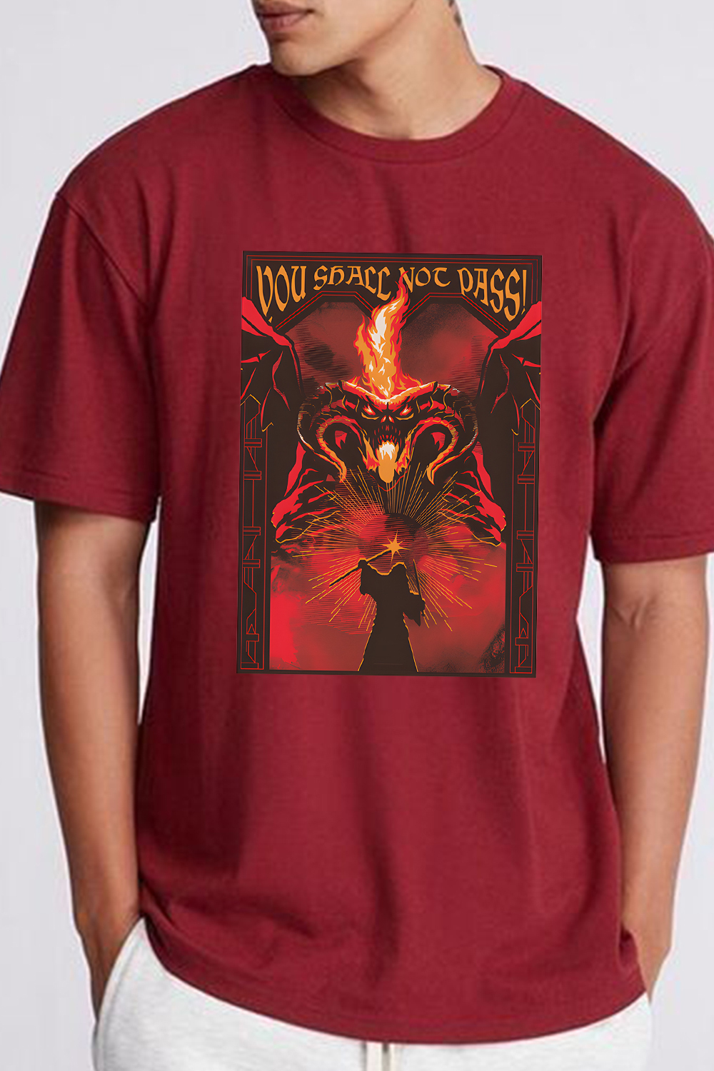 Fire and shadow clash LOTR Tee For men