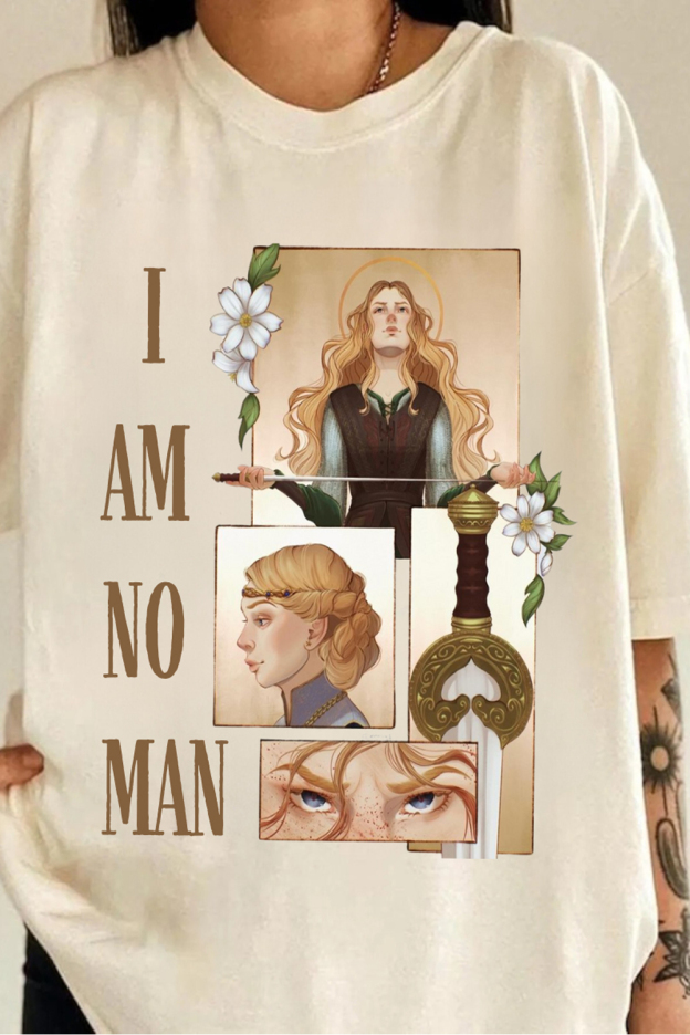 LOTR I Am No Man Artwork Vintage T-Shirt