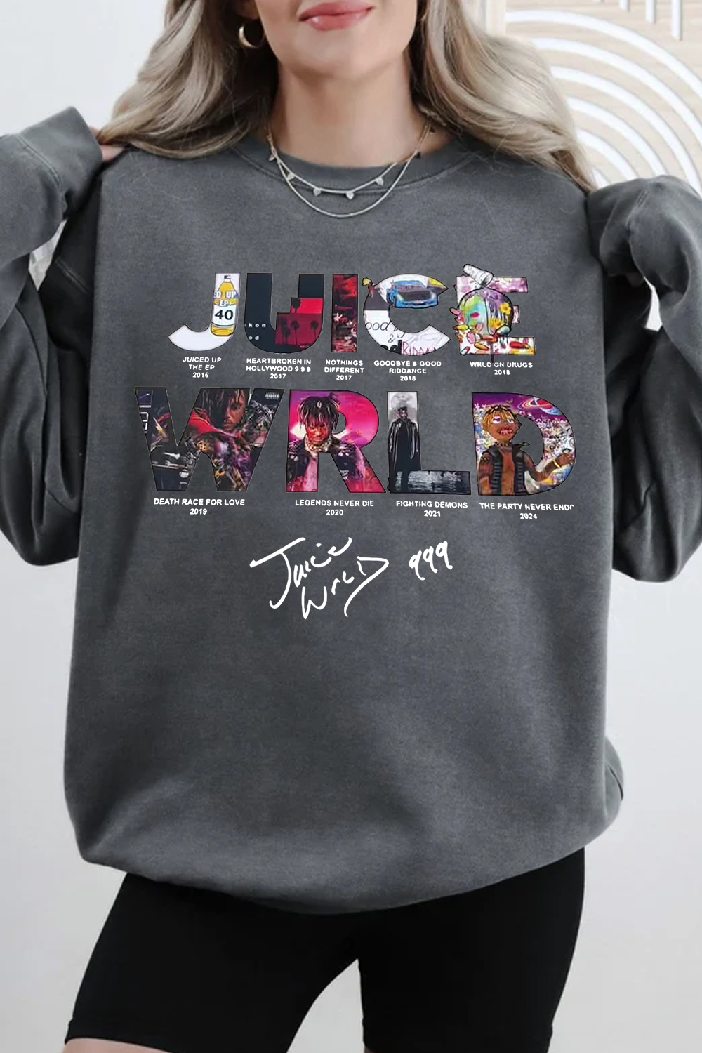 juice wrld round neck women's sweatshirt