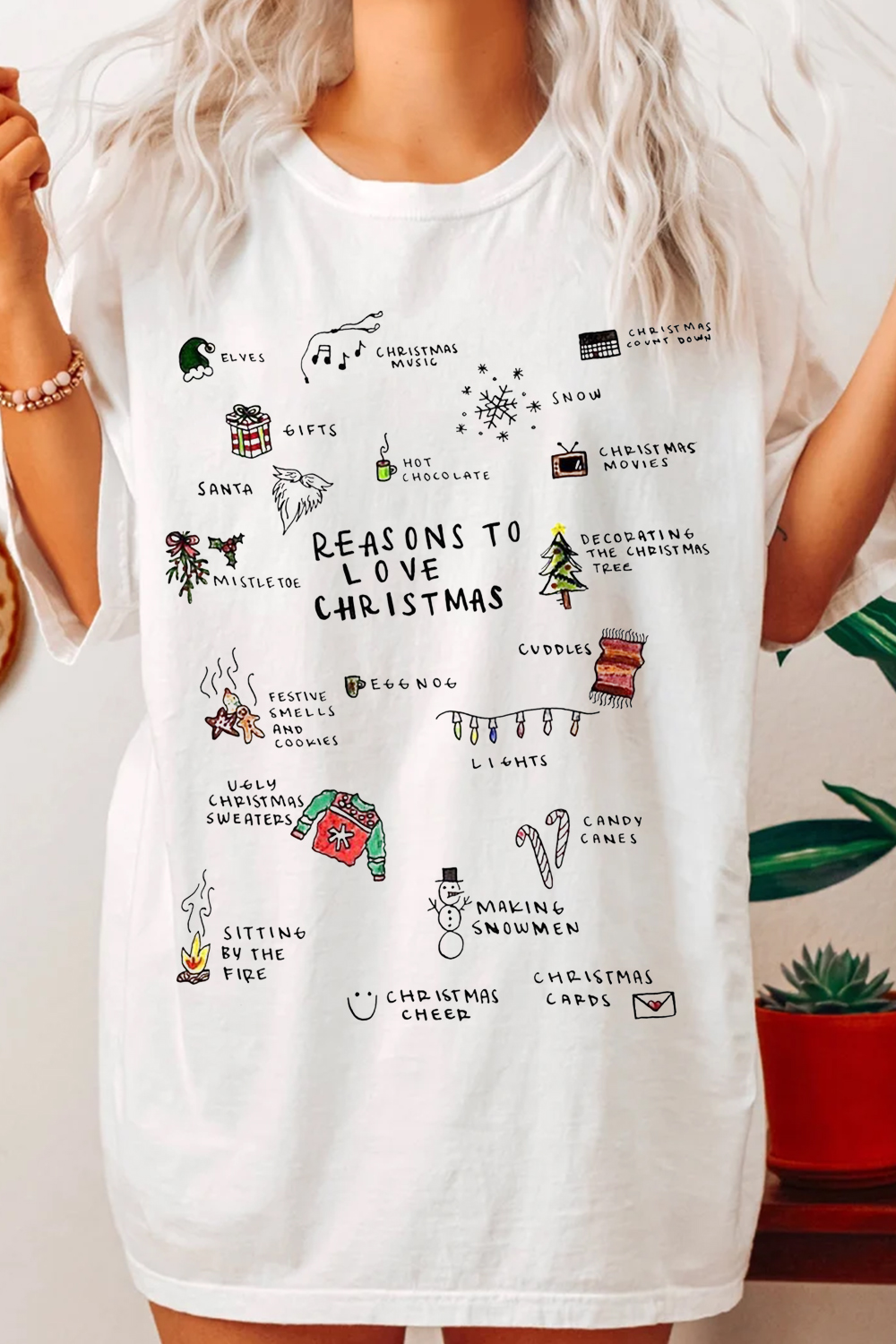 Christmas Letter Simple Short-Sleeved T-Shirt