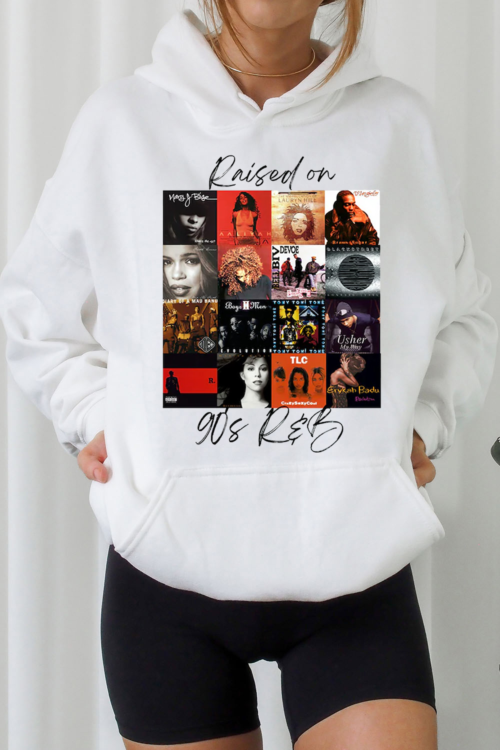 90'S Music Print Hoodie