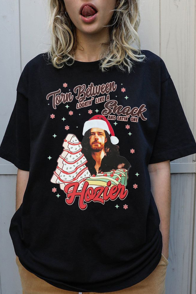 H Christmas Print Short-Sleeved T-Shirt