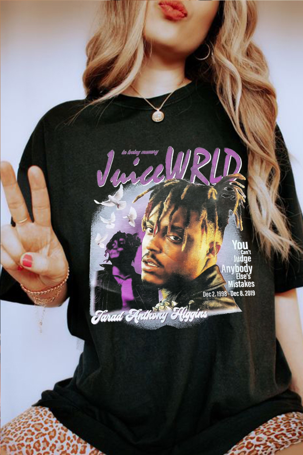 JUICE WOLD personalized color block T-shirt