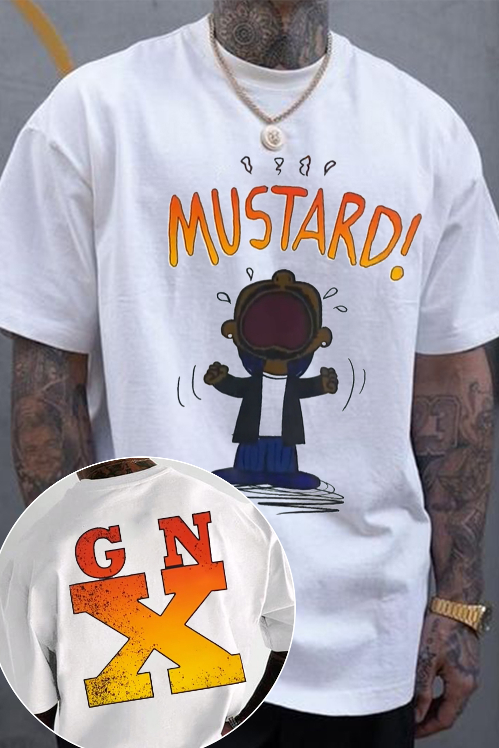 GNX double-sided printed men's short-sleeved T-shirt