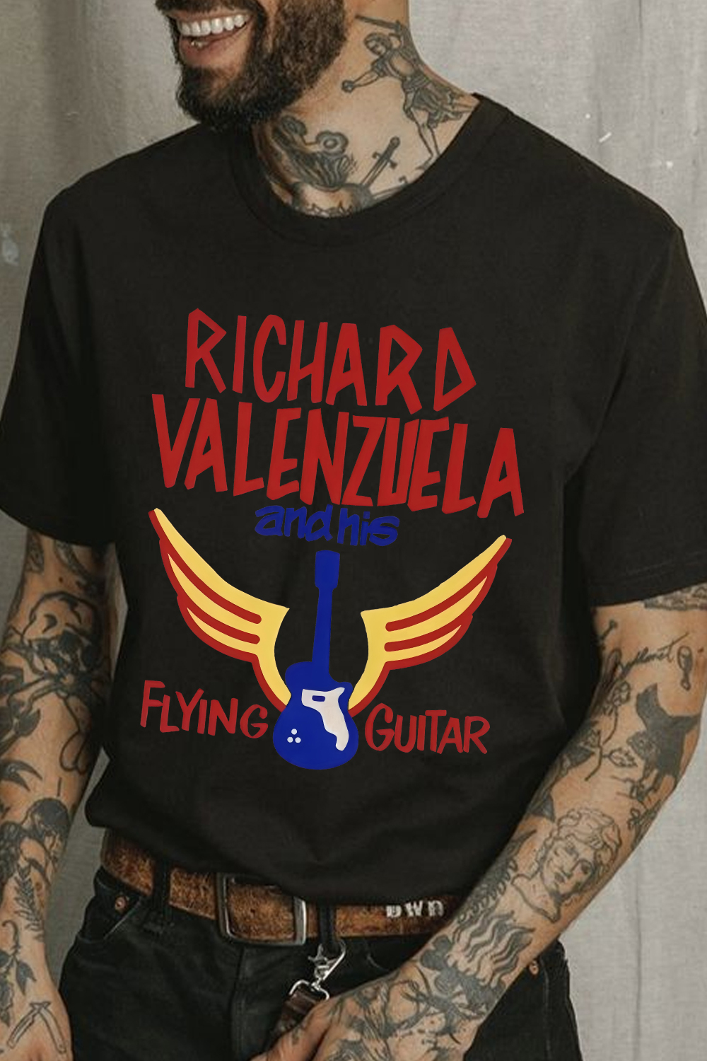 La bamba Movie Bob Richard Valenzuela and His Flying Guitar Tee For Men