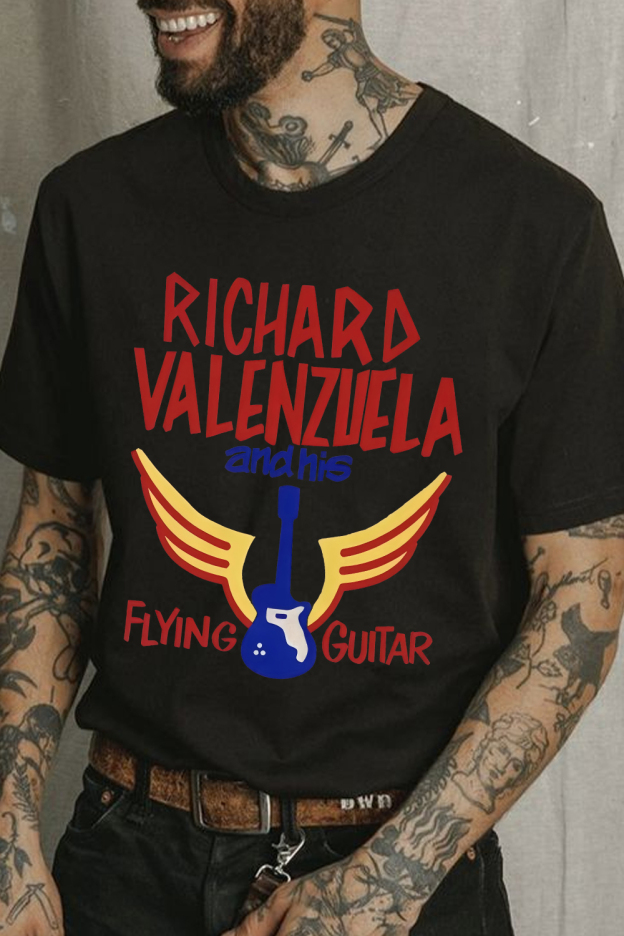 La bamba Movie Bob Richard Valenzuela and His Flying Guitar Tee For Men