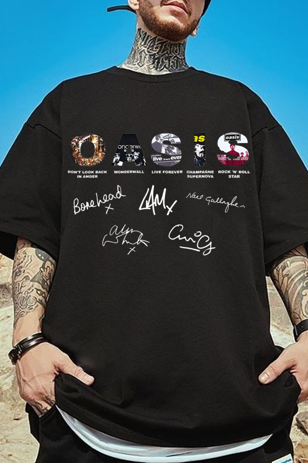 Oasis Unisex T Shirt Definitely Maybe Promo Official Reunion Tour 2025