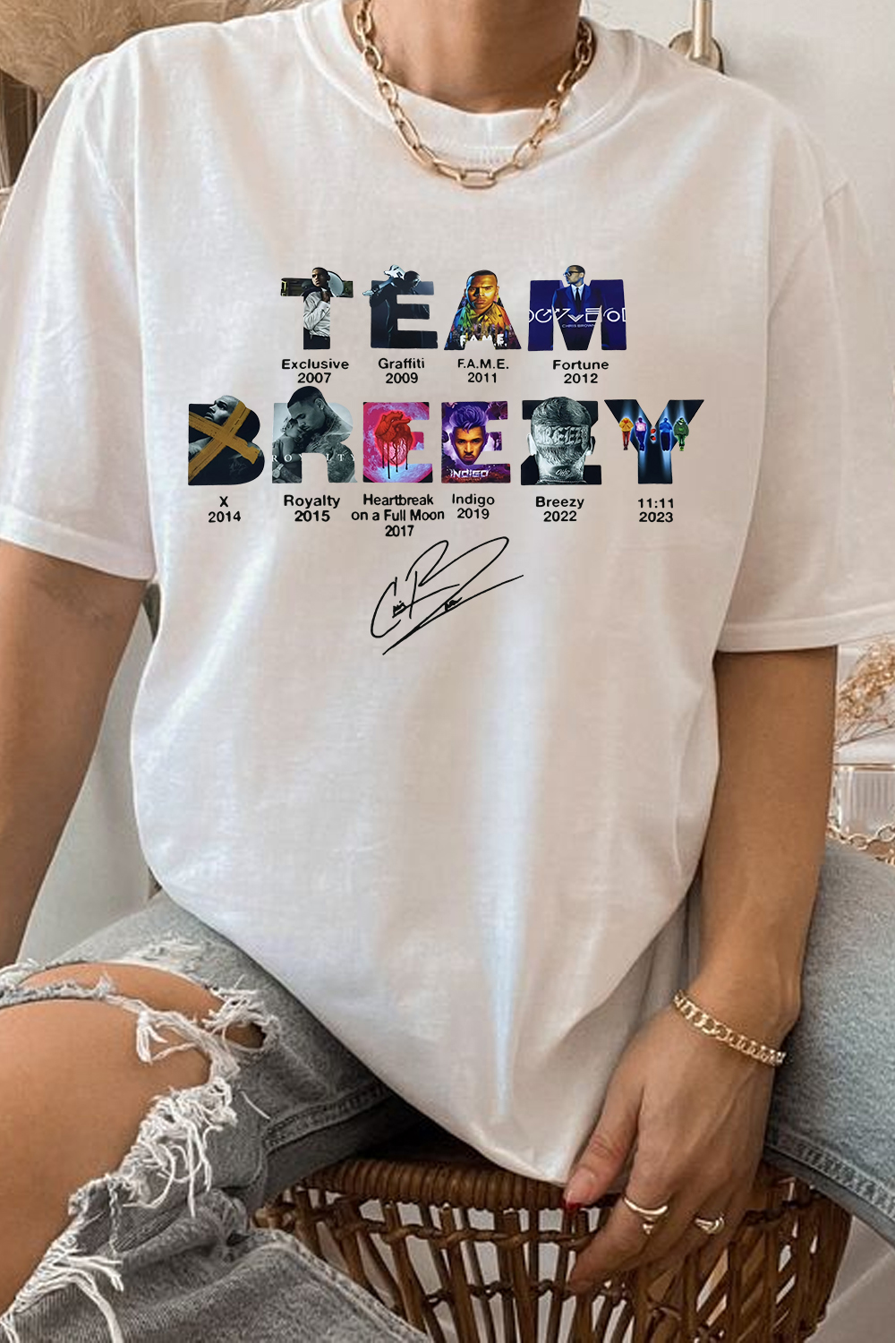 Team Breezy Chris Brown Album Tee For Women