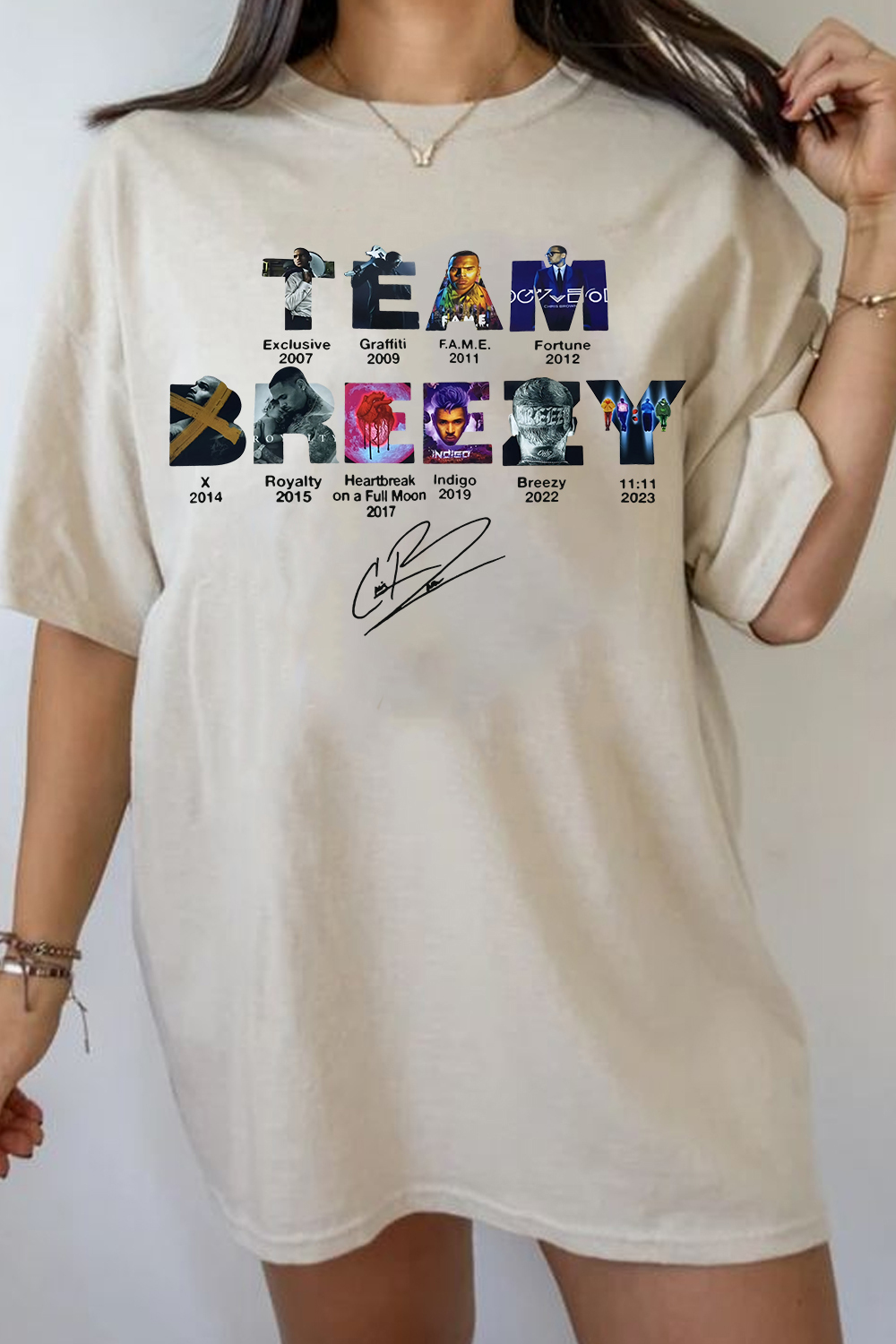 Team Breezy Chris Brown Album Tee For Women