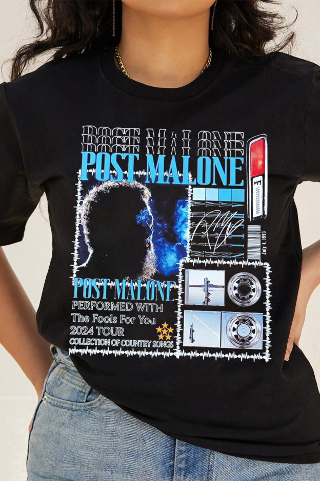 Contrast Color Star Poster Letter Print Short Sleeve T-Shirt