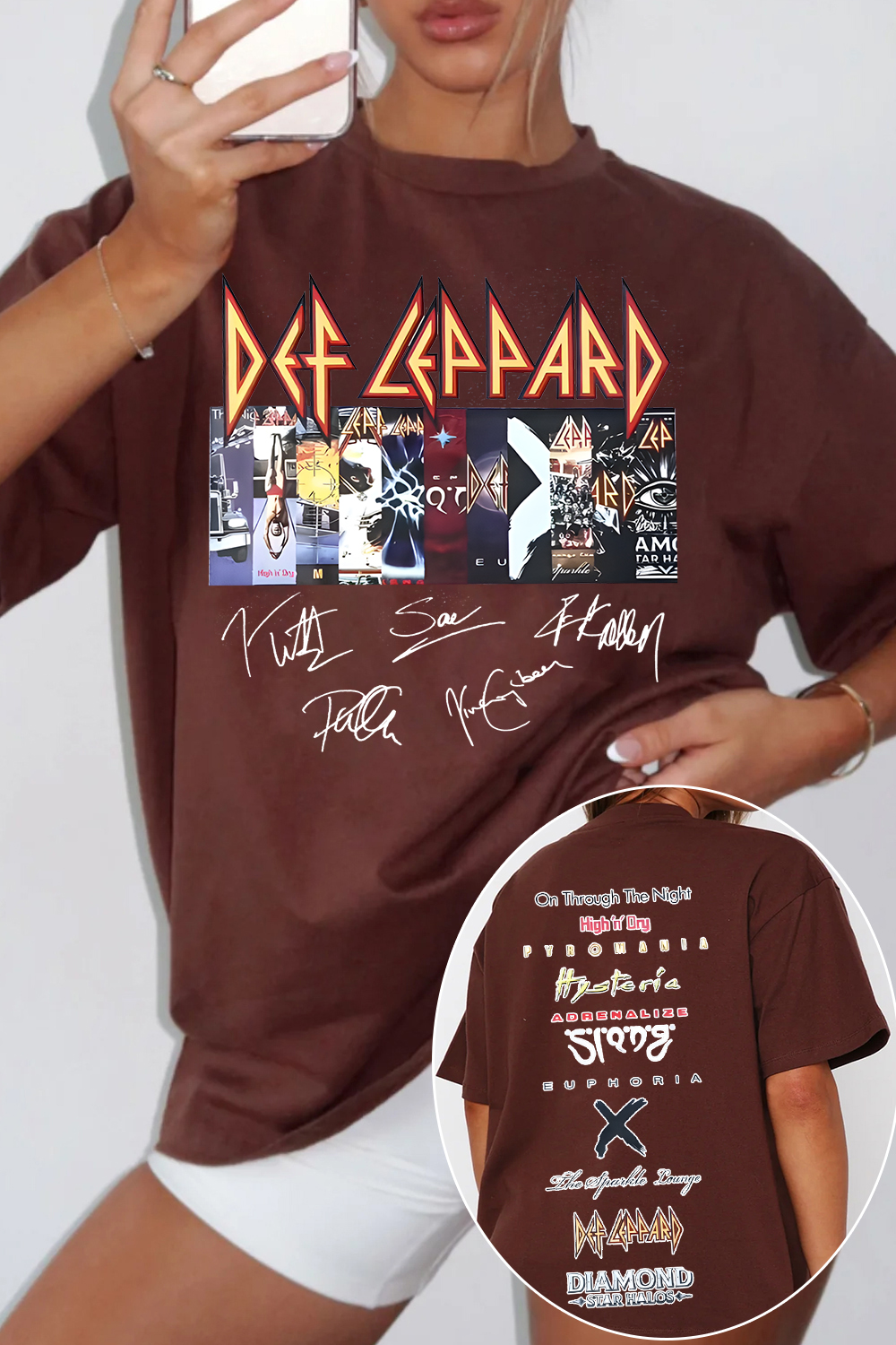 Defleppard 2-sided women printed tee
