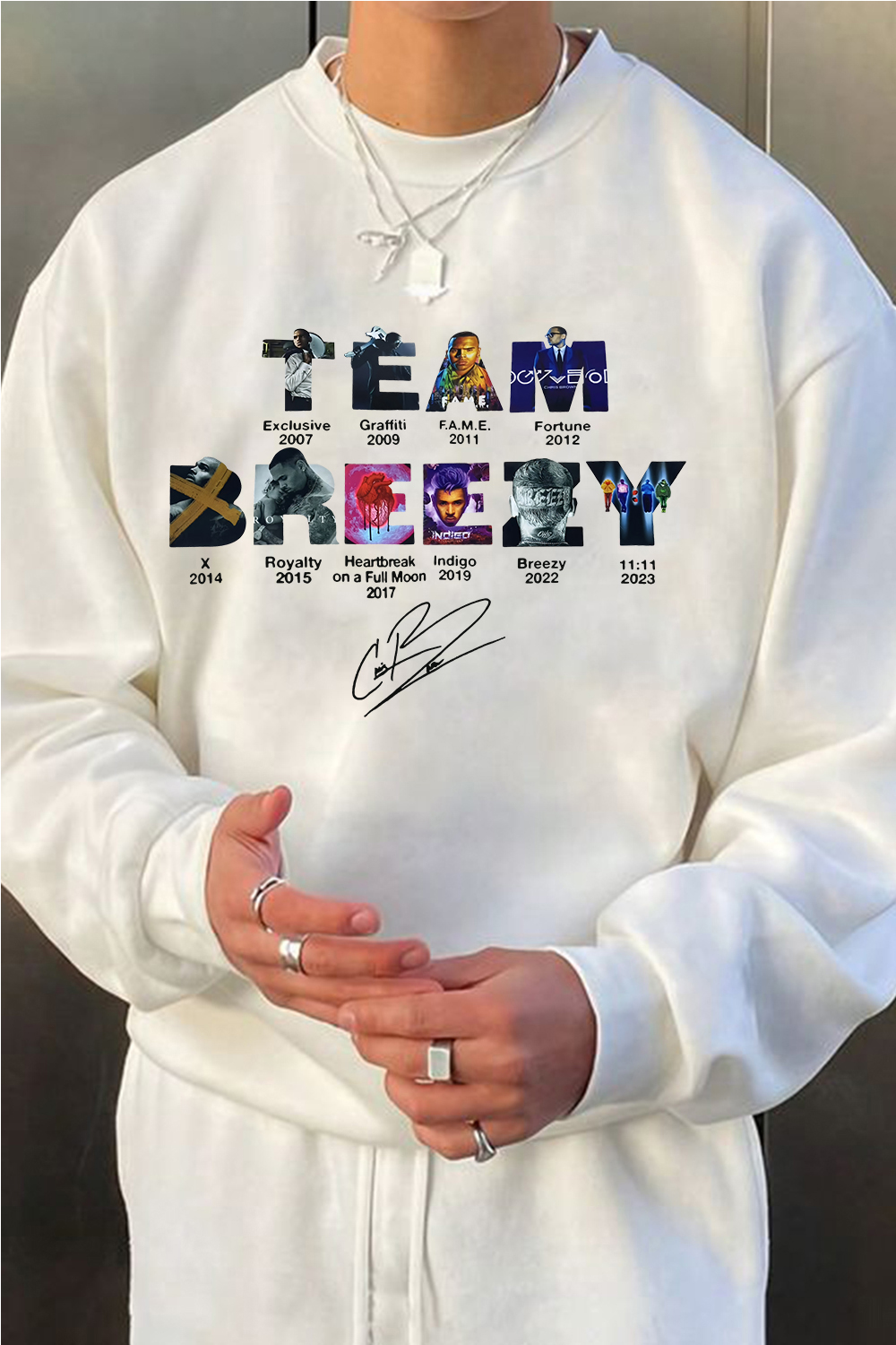 Team Breezy Chris Brown Album Sweatshirt For Men