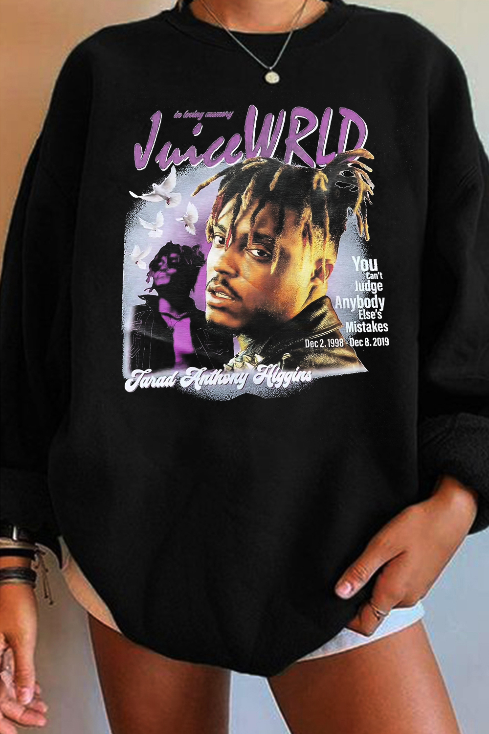 JUICE WRLD color-blocked lettering sweatshirt