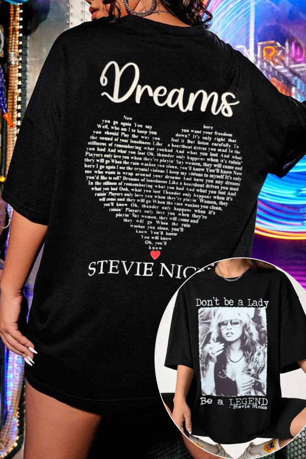 Stevie Nicks fan print short sleeve T-shirt