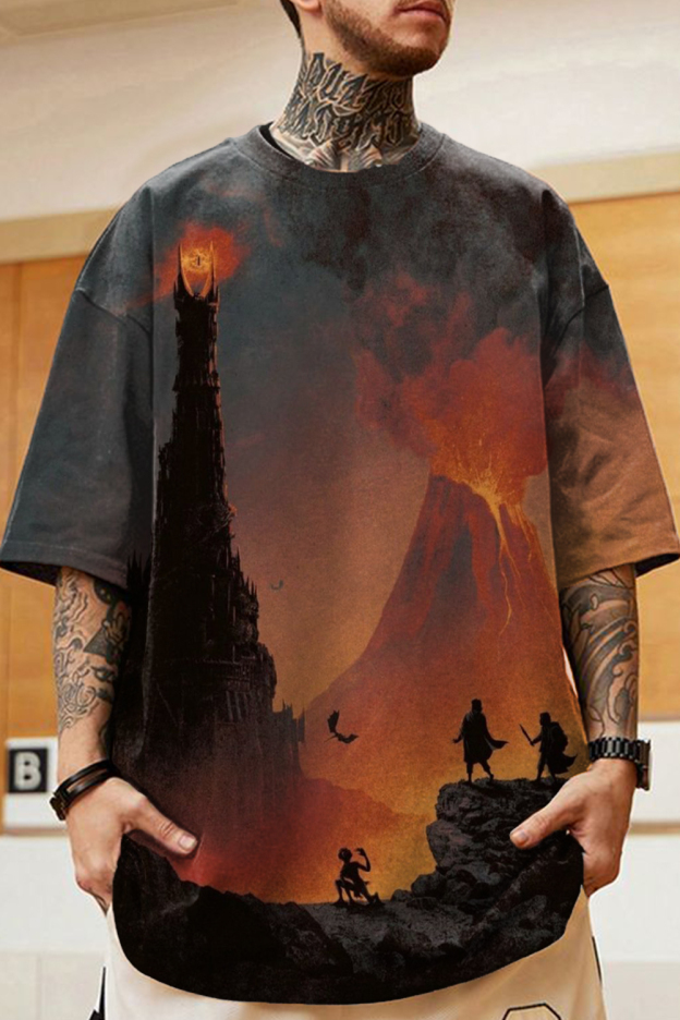 Lord of the Rings oil painting loose short-sleeved T-shirt