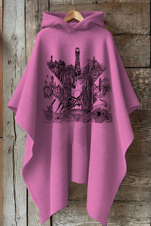 LOTR Middle Earth Inspired Hooded Warm Shawl Cape