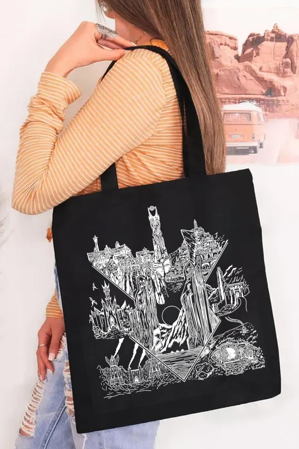 LOTR Middle Earth Inspired Tote Bag